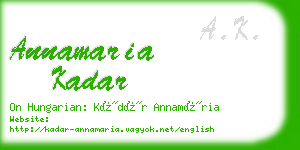 annamaria kadar business card